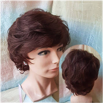 Перука з натуральних волосся каскад каштановий VEGA НН-33