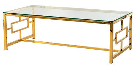 Стіл журнальний CL-1 прозорий + золото 120*60*40(H) TM Vetro Mebel, фото 3