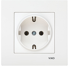 Розетка VIKO Karre 1гніздо із заземленням біла 90960008-WH