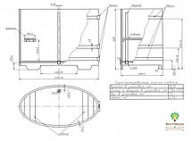 Купель для лазня овальна натуральна листонятка BENTWOOD 760X1160 світлий 480 літрів, фото 6