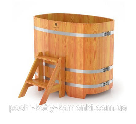Купель для лазня овальна натуральна листонятка BENTWOOD 760X1160 світлий 480 літрів, фото 1