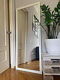 Дзеркало велике настінне біле 170x70 см в повний зріст в білій рамі мдф, фото 4
