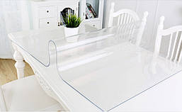 Силіконове м'яке скло Прозора захисна скатертини для столу і меблів Soft Glass (1.5х1.0 м) Елітна, фото 2