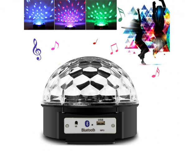 Світлодіодна диско куля LED Crystall Magic Ball Light з пультом УЦЕНКА (v095)