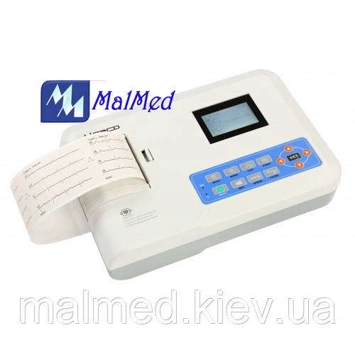 Електрокардіограф 3-х канальний ECG300G з монохромним екраном