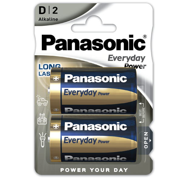 Батарейки Panasonic Everyday Power Alkaline LR20, 2 шт.