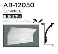 Карниз потолочный гладкий Decolux АВ12050, лепной декор из дюрополимера