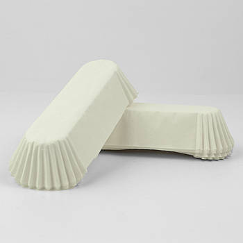 Паперова форма для еклерів (пірожних) Біла (середня) 10 см - 50 шт