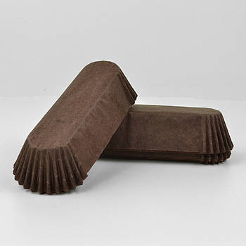 Паперова форма для еклерів (пірожних) Коричнева (велика) 13 см - 50 шт