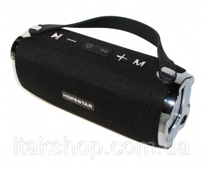Портативна бездротова колонка Hopestar H24 (Bluetooth мікрофон Power Bank USB) Чорний