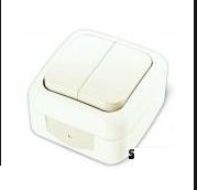 Вмикач VIKO Palmiye подвійний зовнішній 90555402-UA1 білий