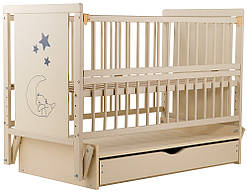 Дитяче ліжечко Babyroom Ведмежатко M-03 на маятнику з шухлядою