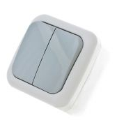 Вмикач VIKO Palmiye подвійний зовнішній 90555502-UA1 сірий