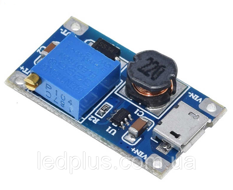 Підвищуючий стабілізатор напруги MT3608-USB регулюємий