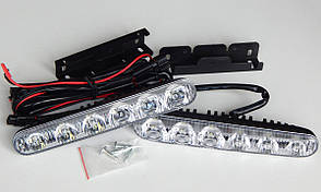 Світлодіодні LED денні ходові вогні DRL ДХО в корпусі, 6 діодів, 17 см, фото 2