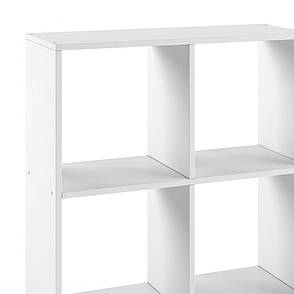 Стелаж для дому, перегородка, книжкова шафа з ДСП 4 відкритих відсіку, СТ-2х2 колір Білий, фото 2