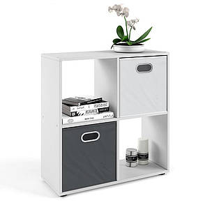 Стелаж для дому, перегородка, книжкова шафа з ДСП 4 відкритих відсіку, СТ-2х2 колір Білий, фото 3