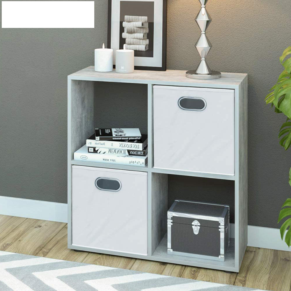 Стелаж для дому, перегородка, книжкова шафа з ДСП 4 відкритих відсіку, СТ-2х2 колір Білий