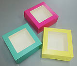Коробка для тістечок рожева 130*130*60 з вікном, фото 5
