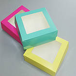 Коробка для пакування тістечок 130*130*60 (жовта), фото 3
