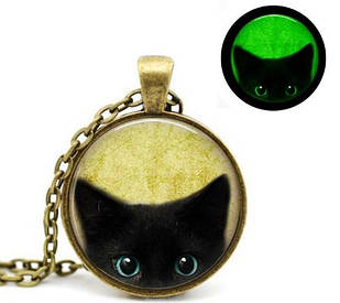Кулон, що світиться в темряві, підвіска з лінзою, з люмінофором