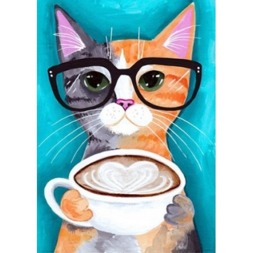 Алмазна мозаїка Цінитель кави My-Art TN539 (20 x 30 см) на підрамнику, фото 1