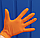 Рукавички оглядові нітрилові текстуровані без пудри нестерильні 5 г (100 шт/уп) Orange Medicom (L), фото 2