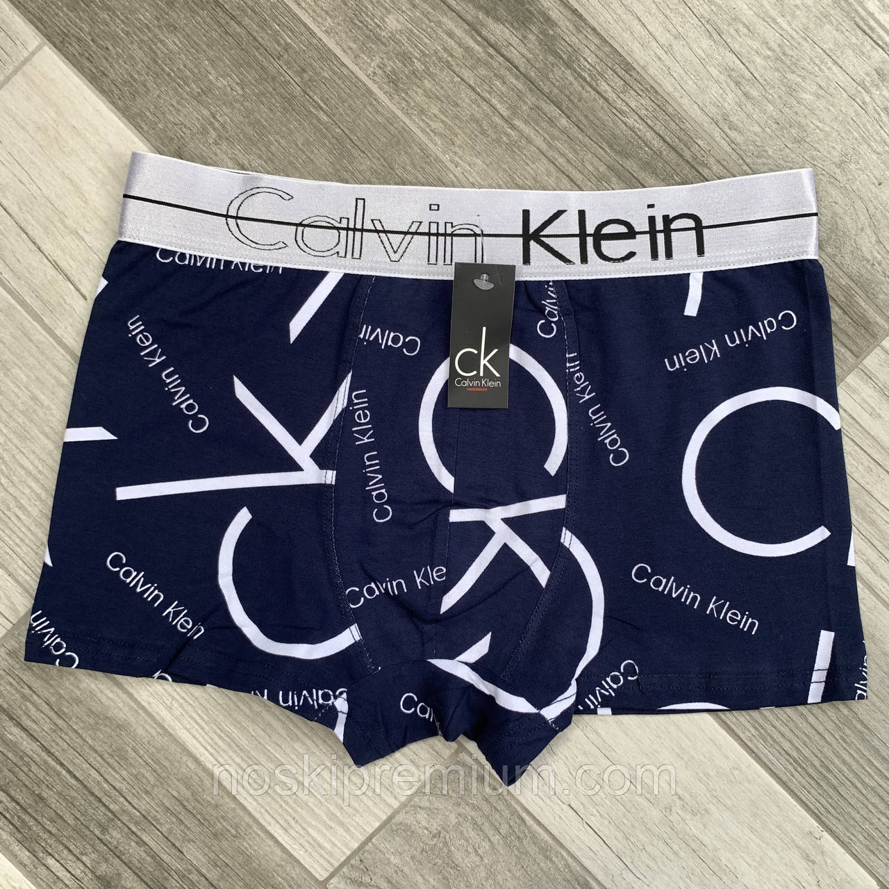 Труси чоловічі боксери бавовна Calvin Klein, темно-сині, розмір L (46-48), 09233