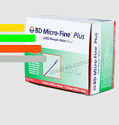 Інсуліновий шприц з інтегрованою голкою U-40 BD Micro-fine Plus 1ml 8 mm 30G, уп. 100 шт.