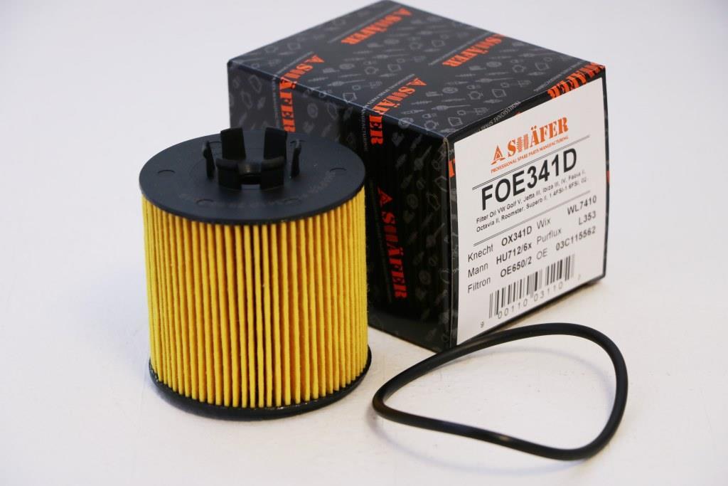 Фільтр масляний SHAFER FOE341D VW Golf V, Jetta III, Ibiza III, IV, Fabia II, Octavia II, Roomster, Superb II,