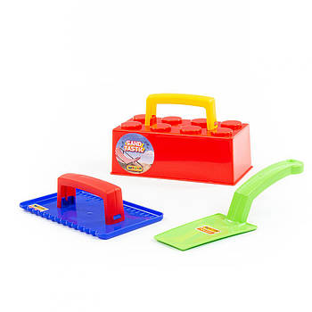 Набір муляра №2 "Sand Tastic" 3 ел. шпатель затырка пісочну форму для вироблення цегли сітки 22*14см ТМ