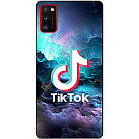 Силиконовый бампер чехол для Samsung A41 Galaxy A415f с рисунком Tik Tok