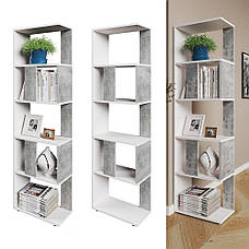 Компактний стелаж для дому, перегородка, книжкова шафа з ДСП 5 відділень, СТ-5-450 колір Білий, фото 5