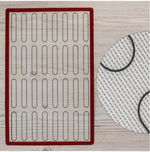 Силіконовий килимок перфорований для випічки еклерів 60х40см