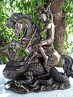 Святий Георгій Побідоносець на коні, статуетка. Мармурова крихта. Лиття. Якісна деталізація. Іспанія.