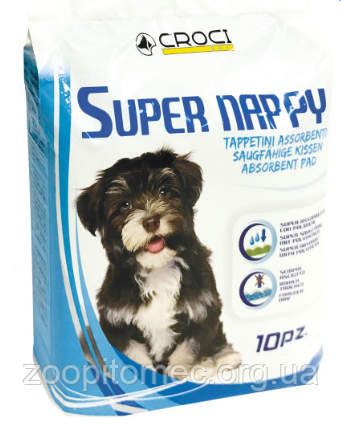 Пелюшки для собак Croci (Кроучи) Dog Absorbent Super Nappy,1шт (60*60 см), фото 1
