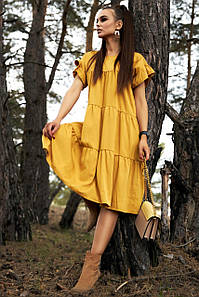 Літнє жіноче коттоновое сукня А-силуету
