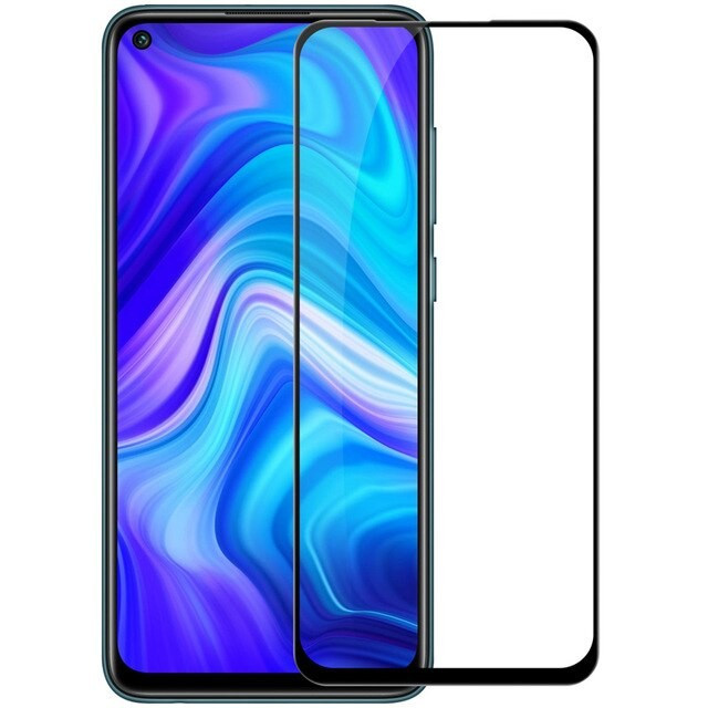 Захисне скло Чорне для Xiaomi Redmi Note 9S Full Glue (З повним клеєм), фото 1