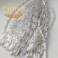 Стеклярусні нитки, Transparent АВ, довжина 8 см (10 штучок)