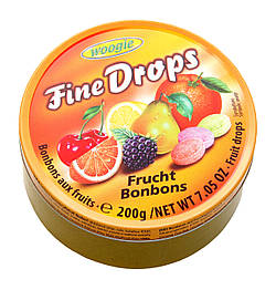 Woogie Fine Drops Льодяники зі смаком фруктів 200g
