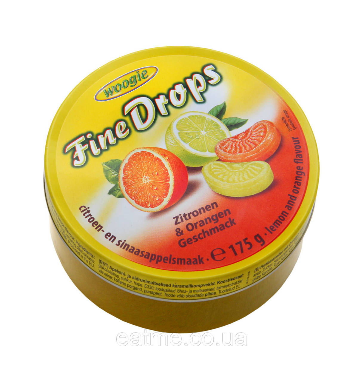 Woogie Fine Drops Льодяники зі смаком лимона й апельсина