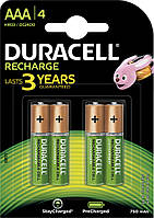 Аккумуляторы ААА, 750 mAh, Duracell Recharge, 4 шт, 1.2V, Blister (DC2400)