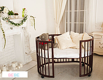 Кругле ліжко трансформер 7в1 венге з матрасиком і маятником, фото 2