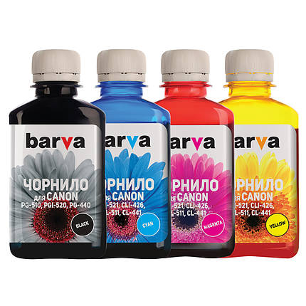 Комплект чернил Barva Canon PG-440/445/510/512, CL-441/446/511/513, 4 x 180 г, краска для принтера кэнон, фото 2
