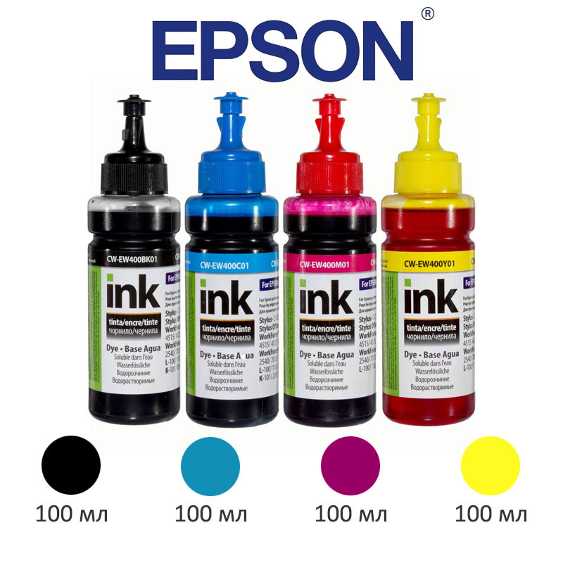 Комплект чорнил ColorWay Epson T26/C91, 4x100 мл (CW-EW400SET01), фарба для принтера епсон