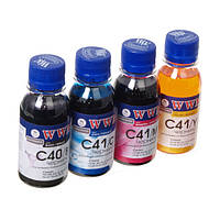 Комплект чернил WWM Canon C40/B, C41/C, C41/M, C41/Y, 100 мл (C40/41SET-2), краска для принтера кэнон
