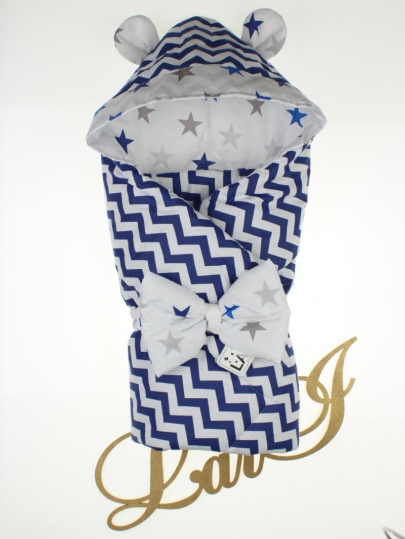 Конверт - ковдра Міккі демісезонний у зірки для виписки з пологового будинку та прогулянок Lari Синій, фото 1