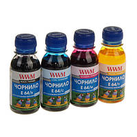 Комплект чернил WWM Epson E64/B, E64/C, E64/M, E64/Y, 100 мл (E64SET4-2), краска для принтера эпсон