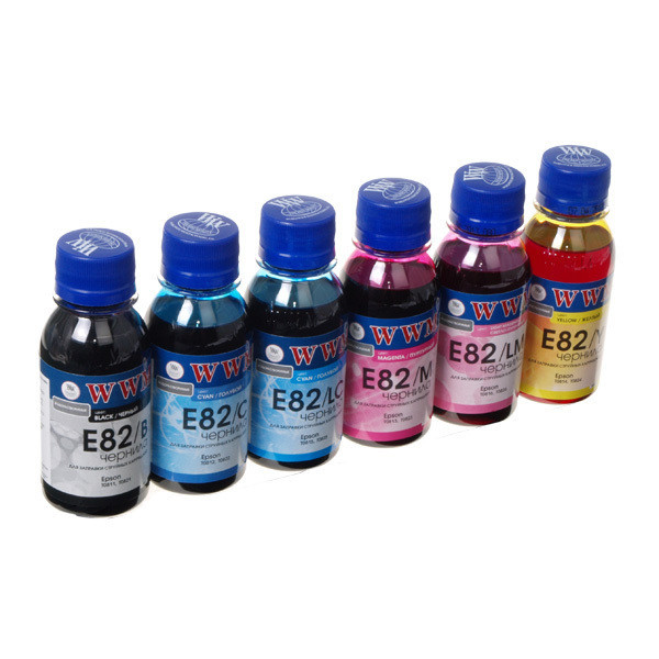Комплект чорнила WWM Epson E82/B, E82/C, E82/LC, E82/M, E82/LM, E82/Y, 100 мл (E82SET-2), фарба для принтера