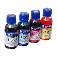 Комплект чернил WWM HP H35/BP, H35/C, H35/M, H35/Y, 100 мл (H35SET-2), краска для принтера нр